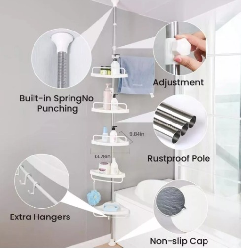 Miniatura 3 de Organizador Baño Esquinero Ajustable